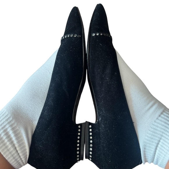 Nina Black Velvet Loafers with Gold Accent - Picture 6 of 6